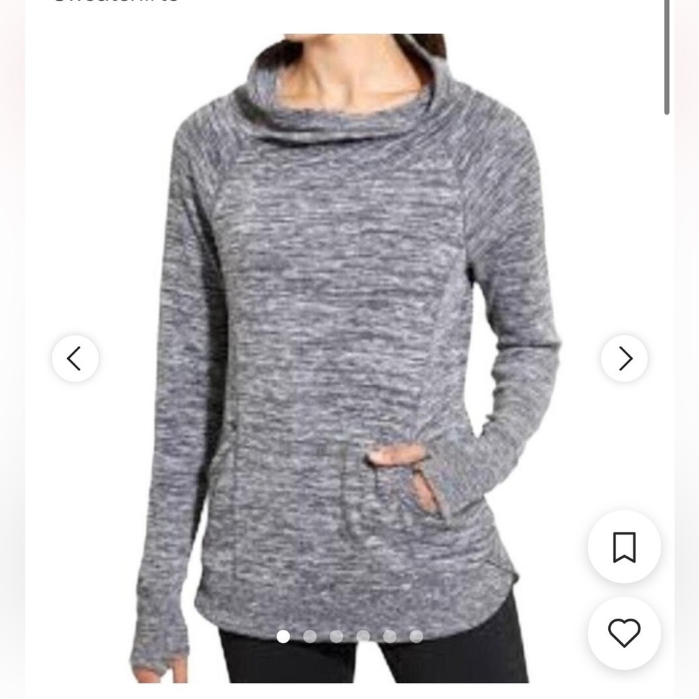 WOMENS LARGE ATHLETA COWL NECK SWEATSHIRT HOODIE